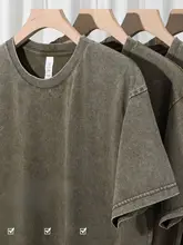半袖Tシャツ メンズ 綿100% カーキ ウォッシュド ヴィンテージ加工 厚手 アメカジ 夏