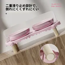 猫用陶器製水碗と食器【視線を保護する高脚デザイン・ダブルボウルタイプ】（セットアップ対応）