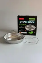 食品用ステンレス製 多機能蒸し料理トレイ【防火ハンドル・三角スタンド付き】（セットアップ対応）