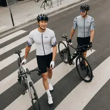 LAMEDA 夏用サイクリングウェア【半袖トップス・長袖ショーツ・背面ストラ ップ・二重矢印デザイン】（セットアップ対応）