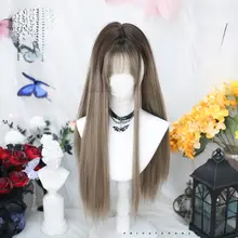 アジア風ロングストレートウィッグ【グラデーションカラーフルヘッドタイプ】