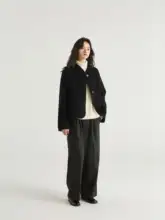 黒のリバーシブルコート 高級シンプル 厚手のキャメルウール 男性/女性/デイリーユース