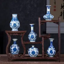 景徳鎮製 青花瓷ミニ花瓶【デスクトップ装飾用・特小サイズ】