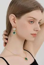 シンプルでエレガントなデザイン！ラッキークローバーのネックレス・ブレスレット・イヤリング（セットアップ対応）