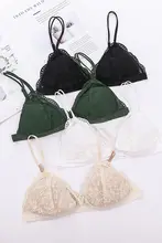 ブラレット・薄型レース三角カップブラ【抜け感のあるデザイン・取り外し可能な薄いコットンパッド】