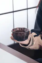 影絵の蝶と花デザインの主人用カップ【女性向け・中華ティーセット・高級感】