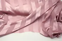 極上の柔らかさ 半透明の胭脂粉  色縦縞サテンシフォン生地【漢服・旗袍用】