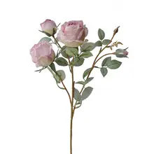 フェイクフラワー 月季の花 レトロ リビング ダイニングテーブル 装飾 花 紫