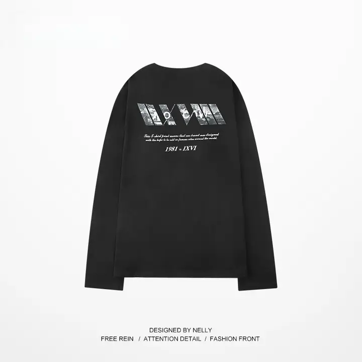ヴィンテージ風ストリートカジュアル長袖Tシャツ【オーバーサイズ・男女兼用・ハラジュクスタイル】（セットアップ対応）