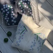 初秋の海棠花刺繍ニットカーディガン【花柄・厚手・韓国風】