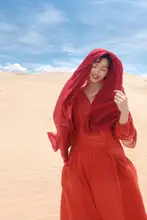 夏用大判日焼け防止シルクスカーフ【無地・女性用・リゾート風】
