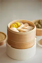 olayks 竹製電気蒸し器【家庭用・手作りの蒸籠・小籠包用】