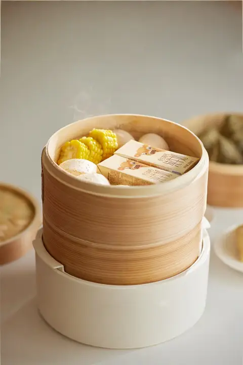 olayks 竹製電気蒸し器【家庭用・手作りの蒸籠・小籠包用】