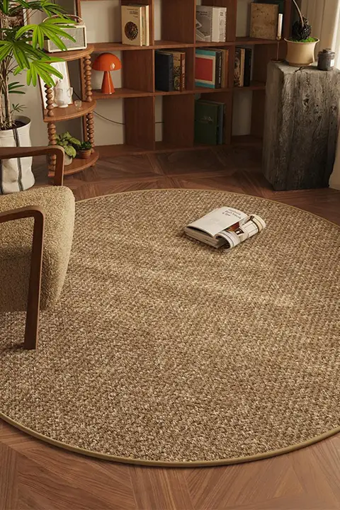 シンプルデザインのリビング用ラグ【一人用ソファマット・茶卓用・オフィスチェア用・ベッドサイドマット】