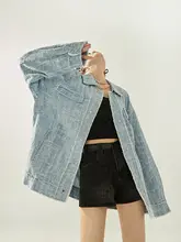 レディースヴィンテージデニムジャケット【アメリカンスタイル・ブルー・ルーズフィット・カジュアル】