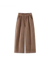 コーデュロイ製 ワイドレッグクロップドパンツ【秋冬用・フィット】