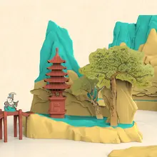 海洋伝説シリーズのタイタニックと中式港のQ版モデル【接着剤不要・塗装済】