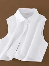 ハイネック重ね着用トップス【フリル衿・ホワイト・コットン素材】