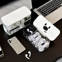 充電器＆小物収納ボックス【デスクトップ用・仕切り付き・リモコン整理】