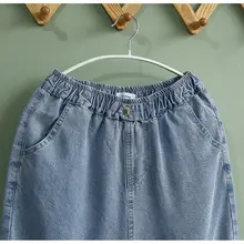 夏用 Tencel ストレートデニムパンツ【ウエストゴム・ポケット付き・9分丈・フィット】