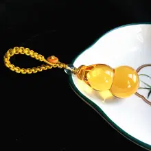 黄水晶製 フラスコ型キーホルダー【風水運気アップ・カップル向け】