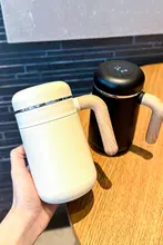 316食品グレードステンレス製 保温マグカップ【温度表示・ハンドル付き・オフィス用・男女兼用】