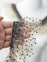 極上の柔らかさのドット柄レース刺繍生地【DIY用・ぬいぐるみ服飾】