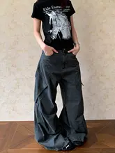 デザイン性の高いツータックワイドパンツ【男女兼用・カジュアル・機能的ポケット】（セットアップ対応）