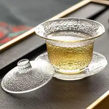 ガラス製三点セット茶器【耐熱・蓋付き・功夫茶用】