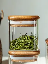 携帯用茶葉缶【ミニ・四角型・密閉・高硼珪酸ガラス製】