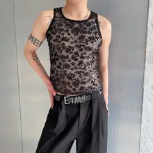 夏用 ラメコンビ フィット感のある クルーネックタンクトップ【男女兼用・パフォーマンス用】