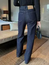 高腰デニムパンツ【スリムフィット・カジュアル・通勤用】