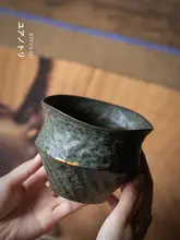 美しい青銅の点模様のティー洗浄器【復古スタイル・茶道用・家庭用】
