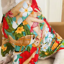 ハワイアン美女プリントのペットシャツ【薄手・犬猫用・ボストンテリア・アメリカンブルドッグ対応】