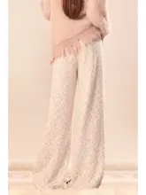 秋冬用加毛パンツ【ナチュラルな雰囲気・フィット・ワイドレッグ】（セットアップ対応）