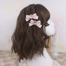 パール手作りリボンヘアアクセサリー【可愛い・水晶飾り・クリップタイプ】（セットアップ対応）