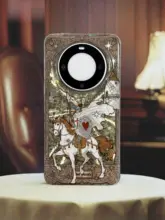 勇敢さを象徴する！レトロなデザインのスマートフォンケース【ゴールド仕上げ・アート調・光沢】