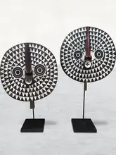 ブッカナファソ手作り彫刻木製マスク【インテリアウォールデコレーション】