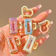 可愛いハート型アセテートヘアクリップ【前髪用・半分まとめ髪対応】
