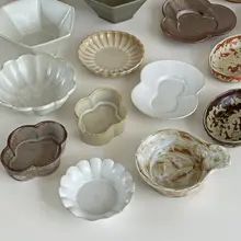 手作り粗陶のアンティーク風小皿【和食・デザート用】