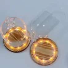 エターナルフラワー装飾星型天使の防塵ガラスドーム【炭焼き平底台・インテリアオブジェ】