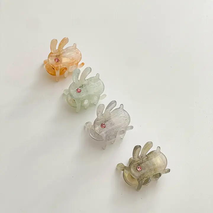 前髪クリップ レディース ミニ うさぎモチーフ サイド 碎髪クリップ コームクリップ 「FUNCOCO」