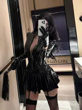 セクシーな制服コスプレ【ハロウィン・漆皮・暗黒系】（セットアップ対応）