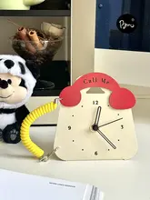 置時計 デスククロック レトロ電話 ヴィンテージ アメリカン風 かわいい インテリア 静音 学生用