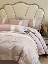 高級感漂う浮彫デザインの長毛綿100%四枚組寝具セット【刺繍入り・全棉・裸睡対応・ベッドシーツ付き】（セットアップ対応）