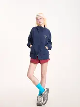 秋用 レディース カジュアル ミリタリージャケット【立ち襟・ロゴプリント・ゆったりフィット】