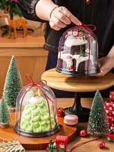 クリスマスケーキボックス【円形・装飾用・高めのデザイン】