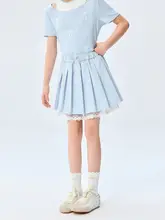 可愛らしいデザインの女児用半身スカート【韓国風・夏用・甘めスタイル】（セットアップ対応）