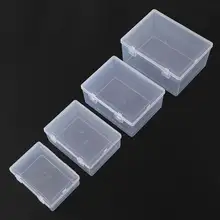 フラットな透明プラスチック収納ボックス【蓋付き・ポストカードや小物整理用】
