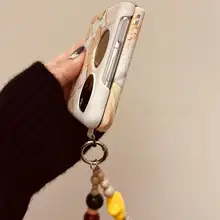 華為Pocket2用スマホケース【ノバフリップ・折りたたみ式・高級感あるヴィンテージデザイン・油絵風花柄】